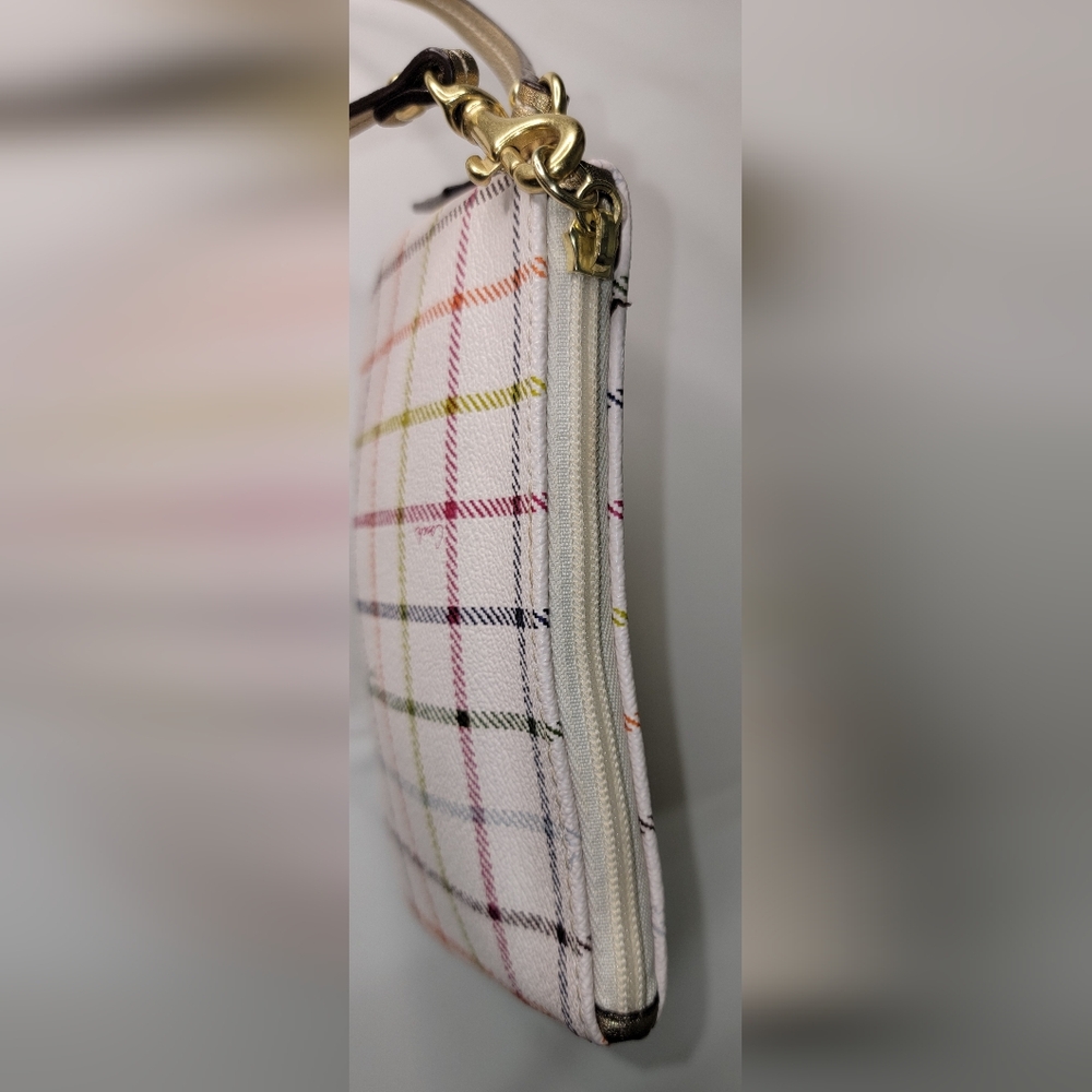 Coach White Multicolor Plaid Women's Wallet NEW. - Picture 8 of 11